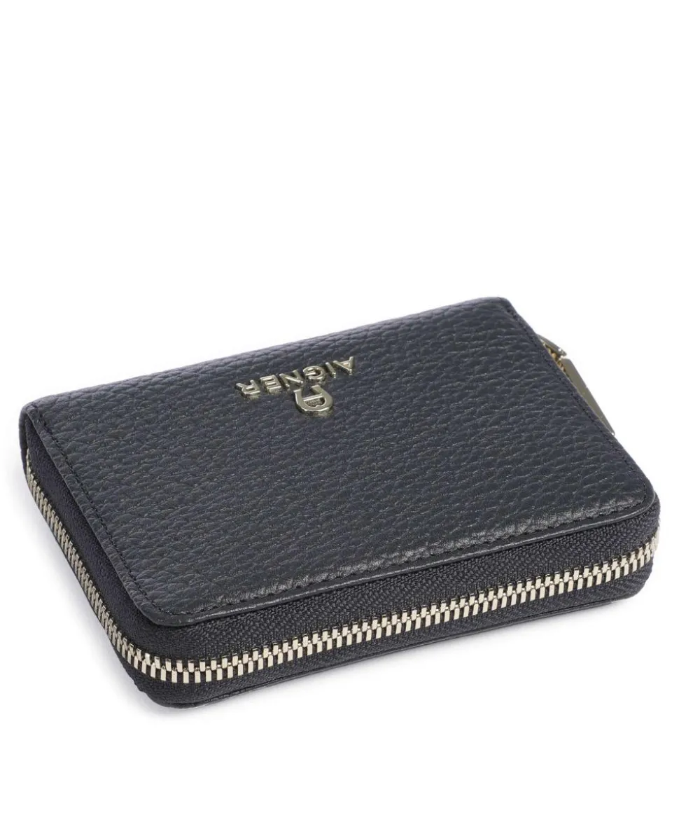 Ivy Geldbörse genarbtes Leder dunkelblau