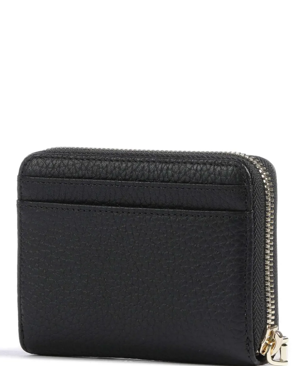 Ivy Geldbörse genarbtes Leder schwarz