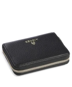 Ivy Geldbörse genarbtes Leder schwarz