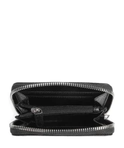 Ivy Geldbörse genarbtes Leder schwarz