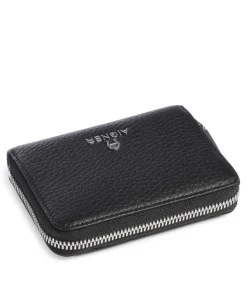 Ivy Geldbörse genarbtes Leder schwarz