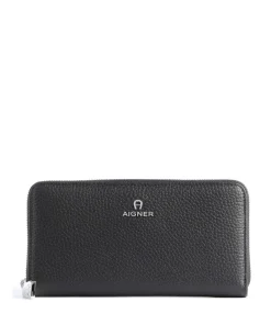 Ivy Geldbörse genarbtes Rindsleder schwarz