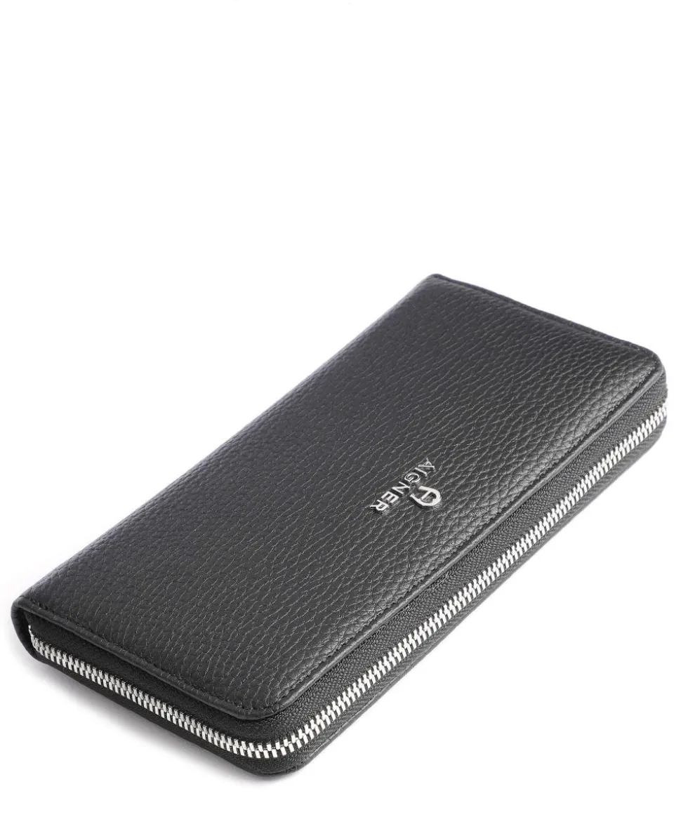 Ivy Geldbörse genarbtes Rindsleder schwarz