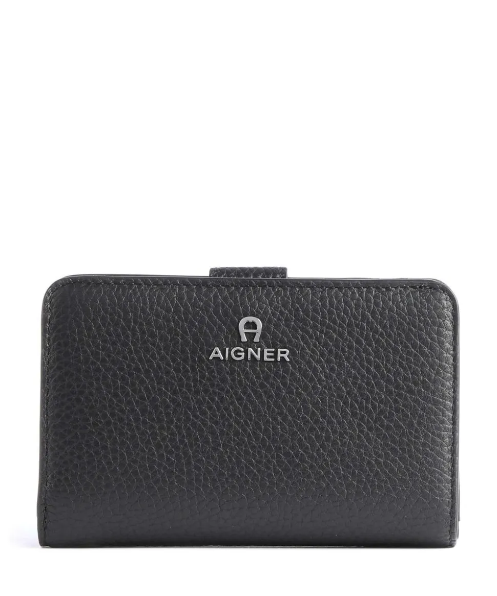 Ivy Geldbörse genarbtes Rindsleder schwarz