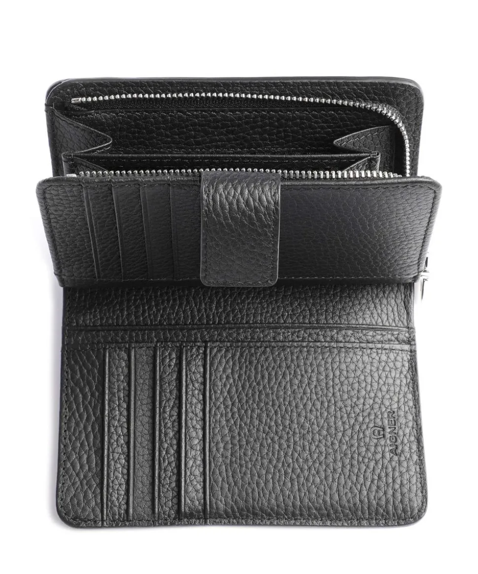 Ivy Geldbörse genarbtes Rindsleder schwarz