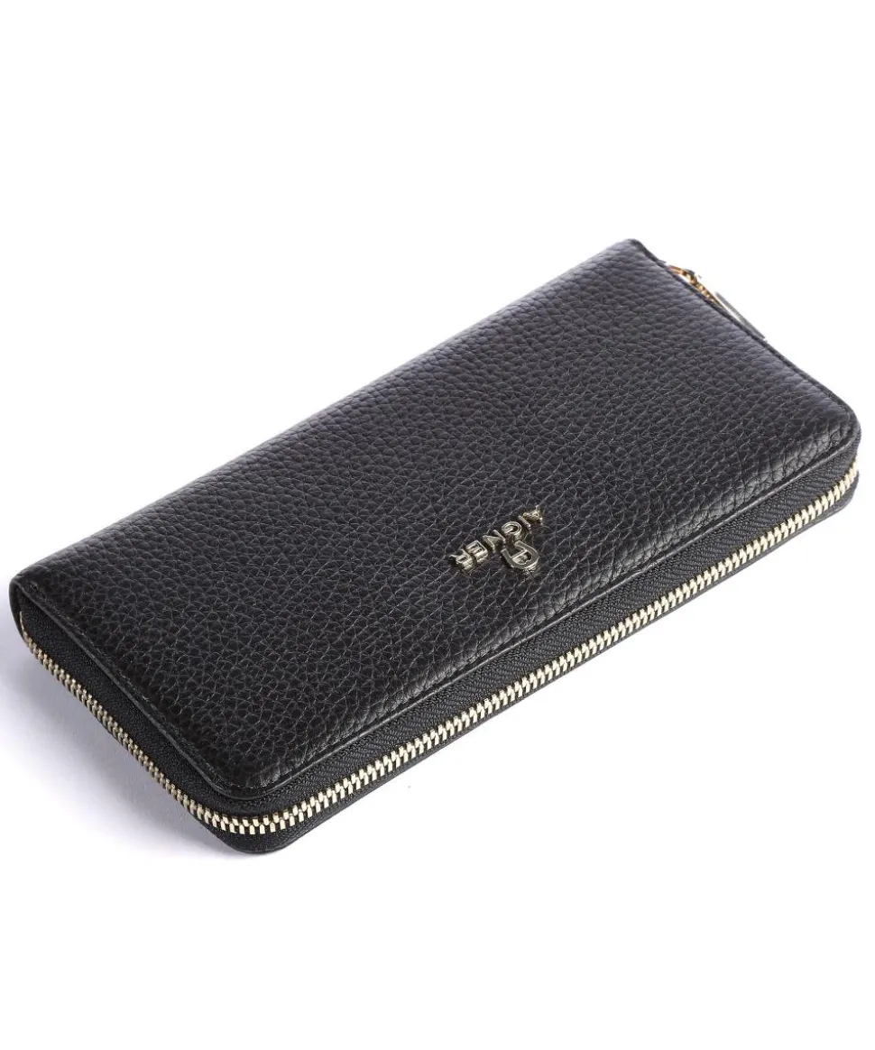 Ivy Geldbörse genarbtes Rindsleder schwarz