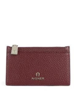 Ivy Kreditkartenetui genarbtes Rindsleder dunkelrot