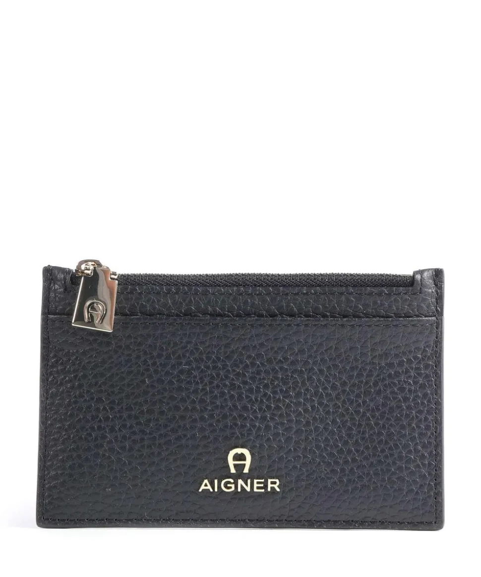 Ivy Kreditkartenetui genarbtes Rindsleder dunkelblau