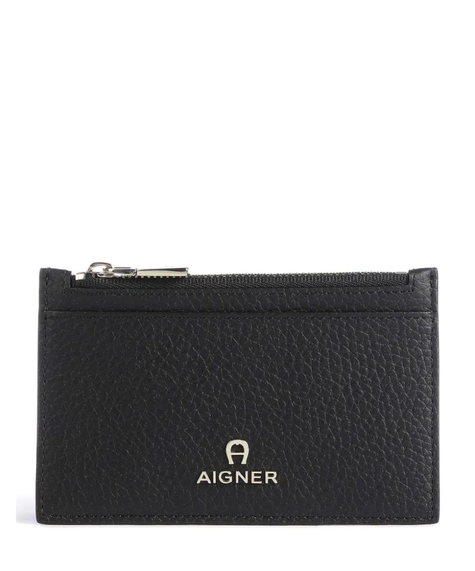 Ivy Kreditkartenetui genarbtes Rindsleder schwarz
