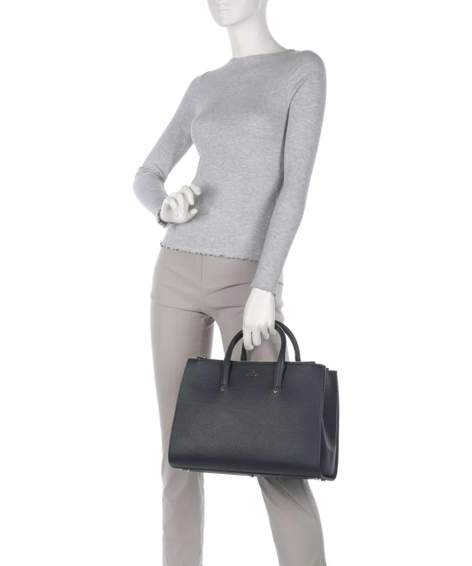 Ivy L Handtasche genarbtes Rindsleder dunkelblau