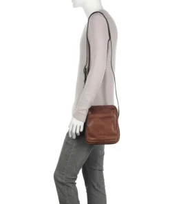 Ivy lane Umhängetasche fein genarbtes Rindsleder cognac