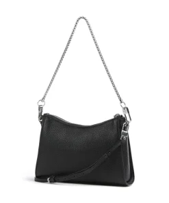 Ivy S Schultertasche genarbtes Rindsleder schwarz