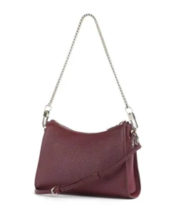 Ivy S Schultertasche genarbtes Rindsleder dunkelrot