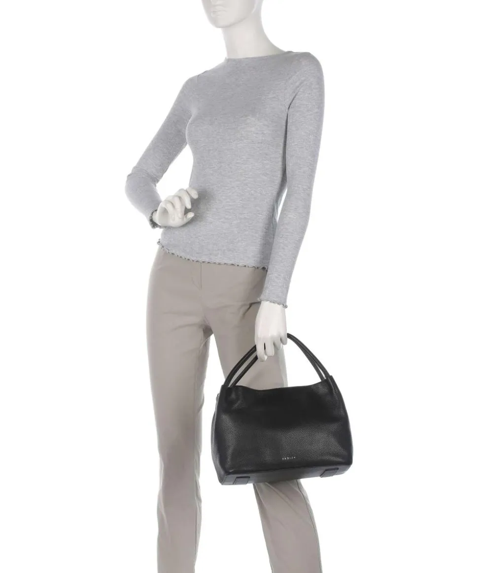 Ivydale Road Handtasche genarbtes Rindsleder schwarz