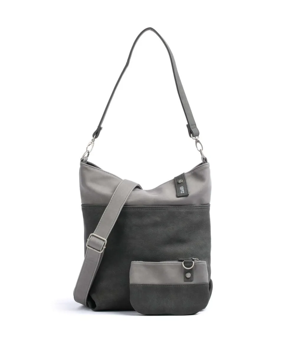 Jana J12 Beuteltasche Lederimitat dunkelgrau
