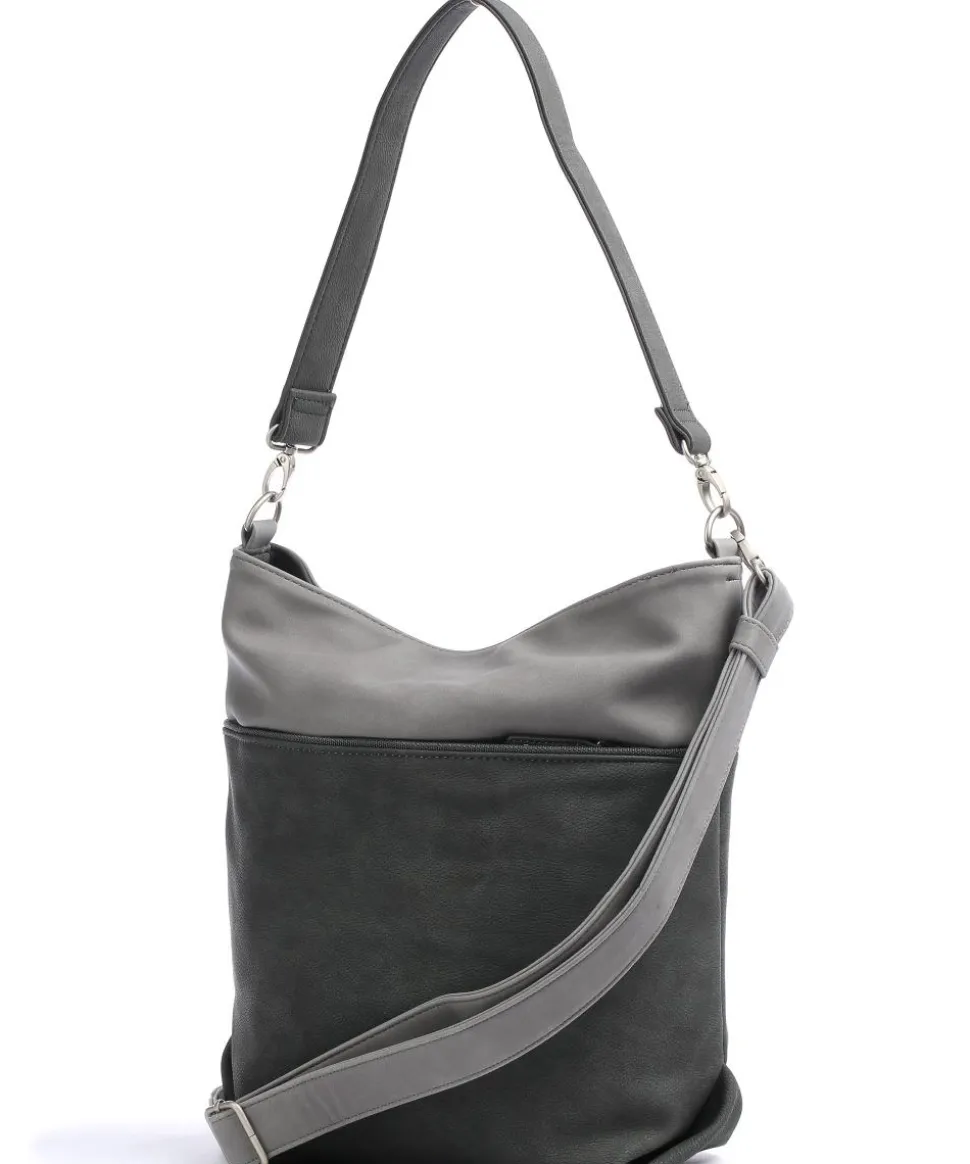Jana J12 Beuteltasche Lederimitat dunkelgrau