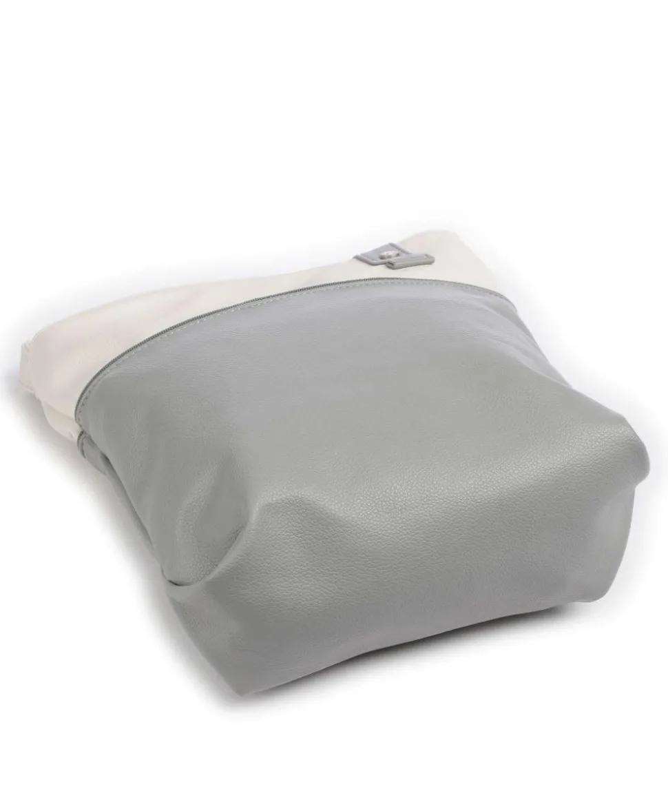 Jana J10 Schultertasche Lederimitat grau/weiß