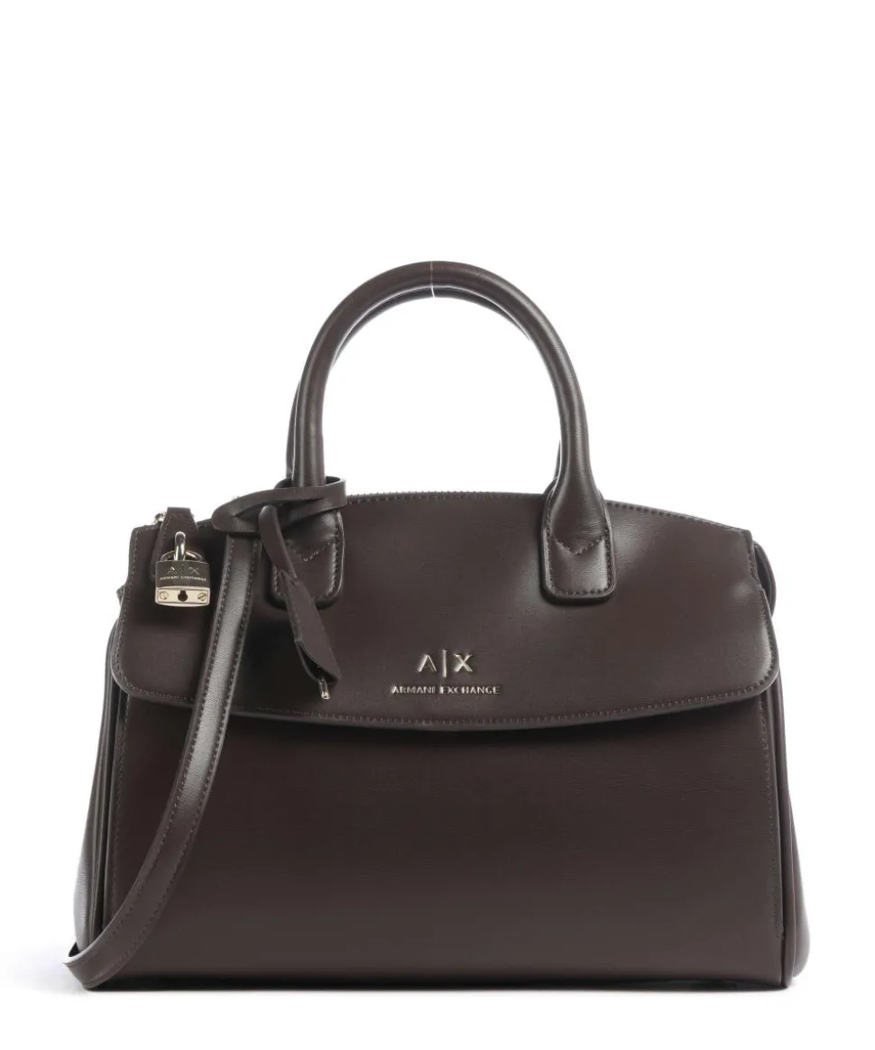 Jane M Handtasche Lederimitat dunkelbraun