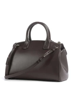 Jane M Handtasche Lederimitat dunkelbraun