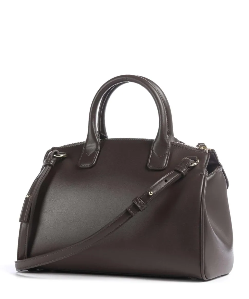 Jane M Handtasche Lederimitat dunkelbraun