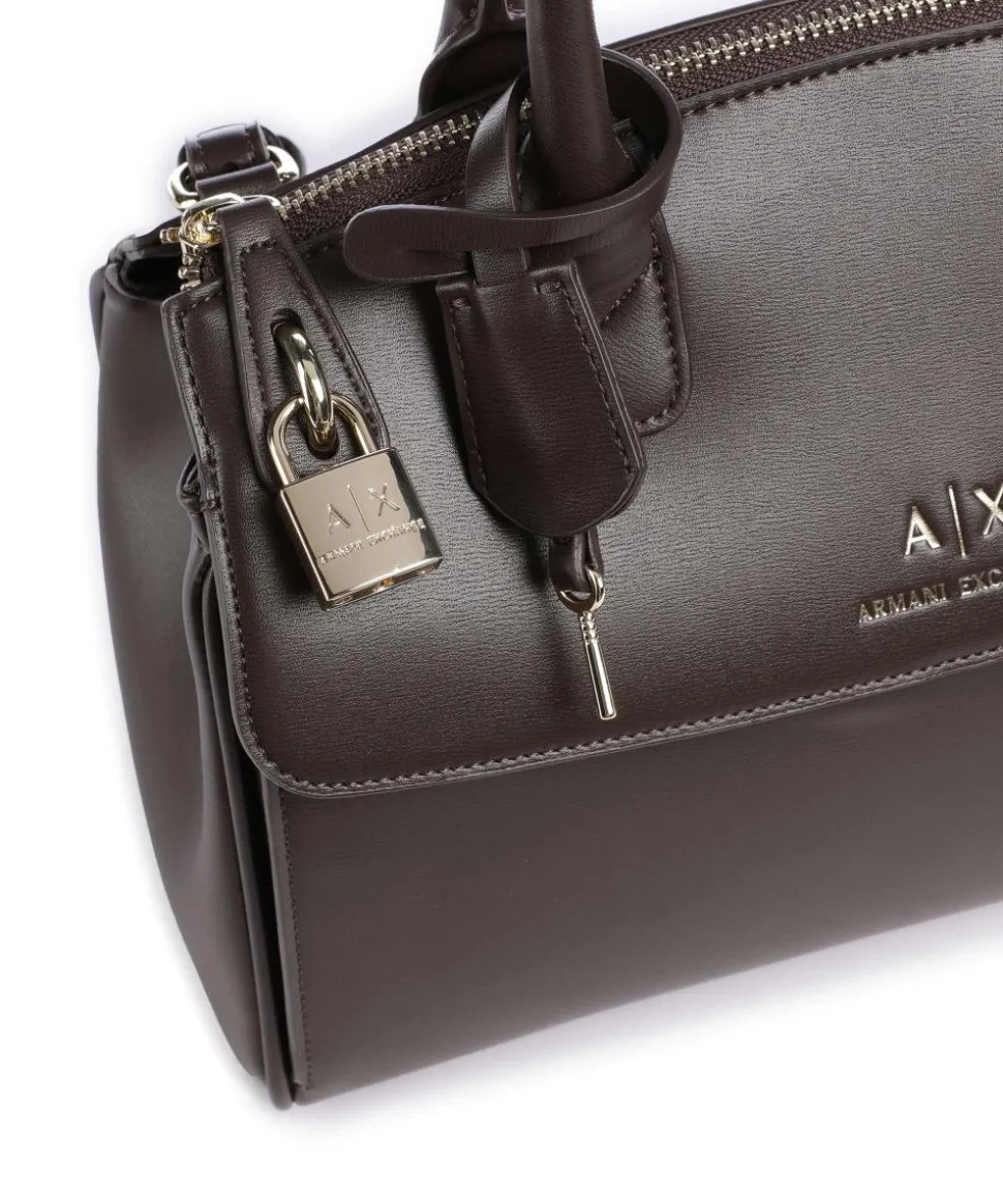 Jane M Handtasche Lederimitat dunkelbraun