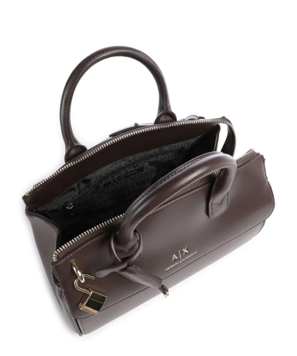 Jane M Handtasche Lederimitat dunkelbraun