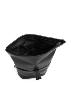 Jasper Anton Rolltop Rucksack 14″ genarbtes Leder schwarz