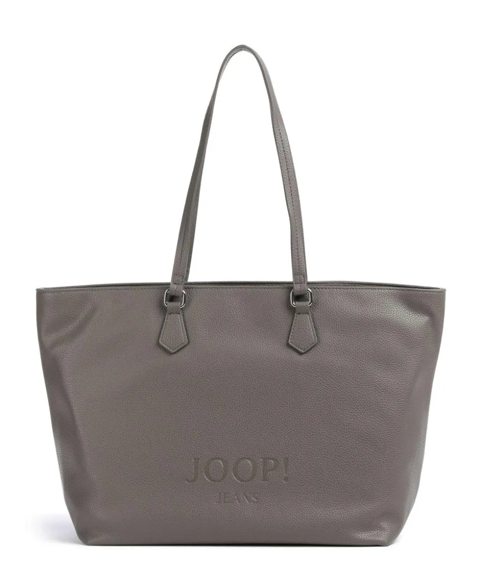 Jeans Lettera 1.0 Lara Shopper genarbtes Leder dunkelgrau