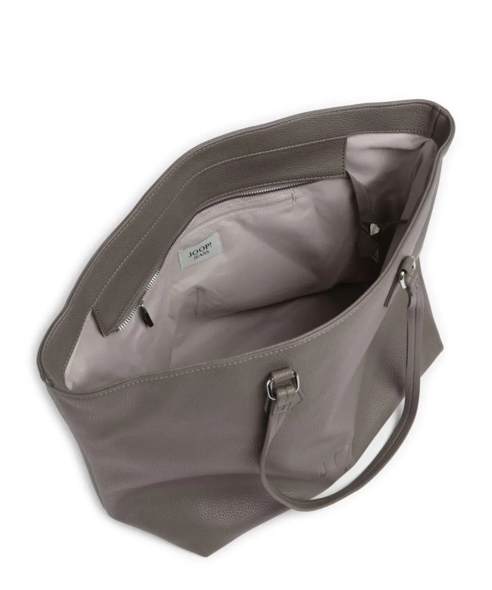 Jeans Lettera 1.0 Lara Shopper genarbtes Leder dunkelgrau