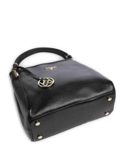 Jenny M Handtasche genarbtes Leder schwarz