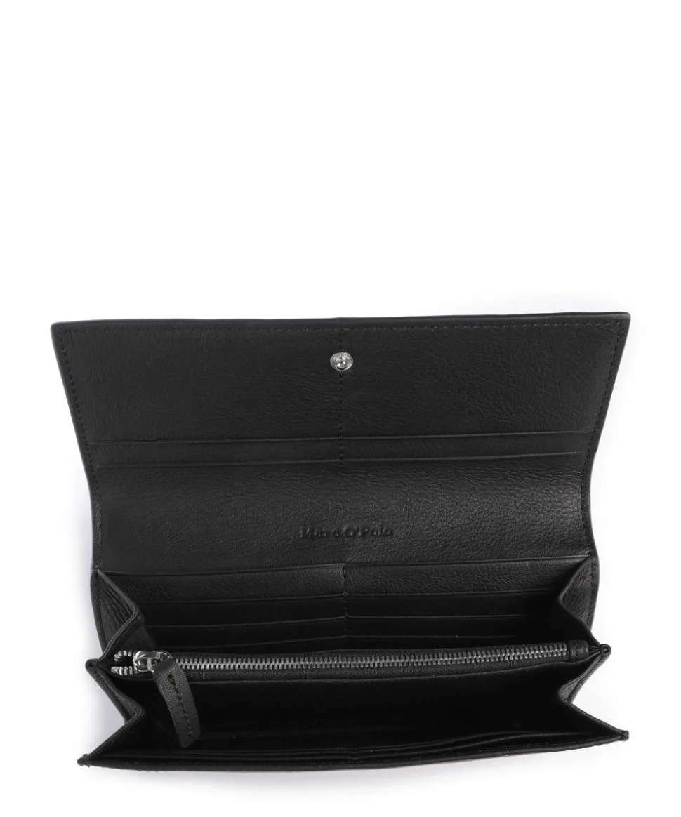 Jessie Geldbörse genarbtes Leder schwarz