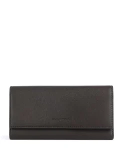 Jessie Geldbörse genarbtes Leder dunkelbraun