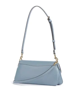 Jet Schultertasche fein genarbtes Rindsleder blaugrau