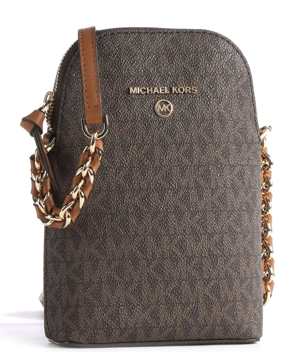 Jet Set Charm Handytasche Canvas dunkelbraun