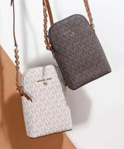 Jet Set Charm Handytasche Canvas dunkelbraun