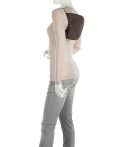 Jet Set Charm Schultertasche Canvas dunkelbraun