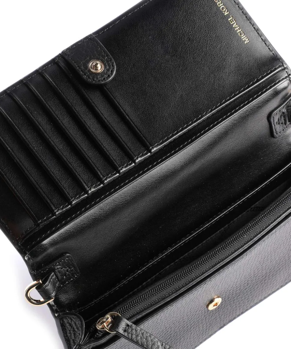 Jet Set Charm Umhängetasche genarbtes Rindsleder schwarz