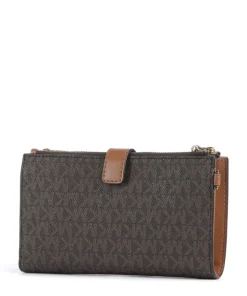 Jet Set Geldbörse Canvas dunkelbraun