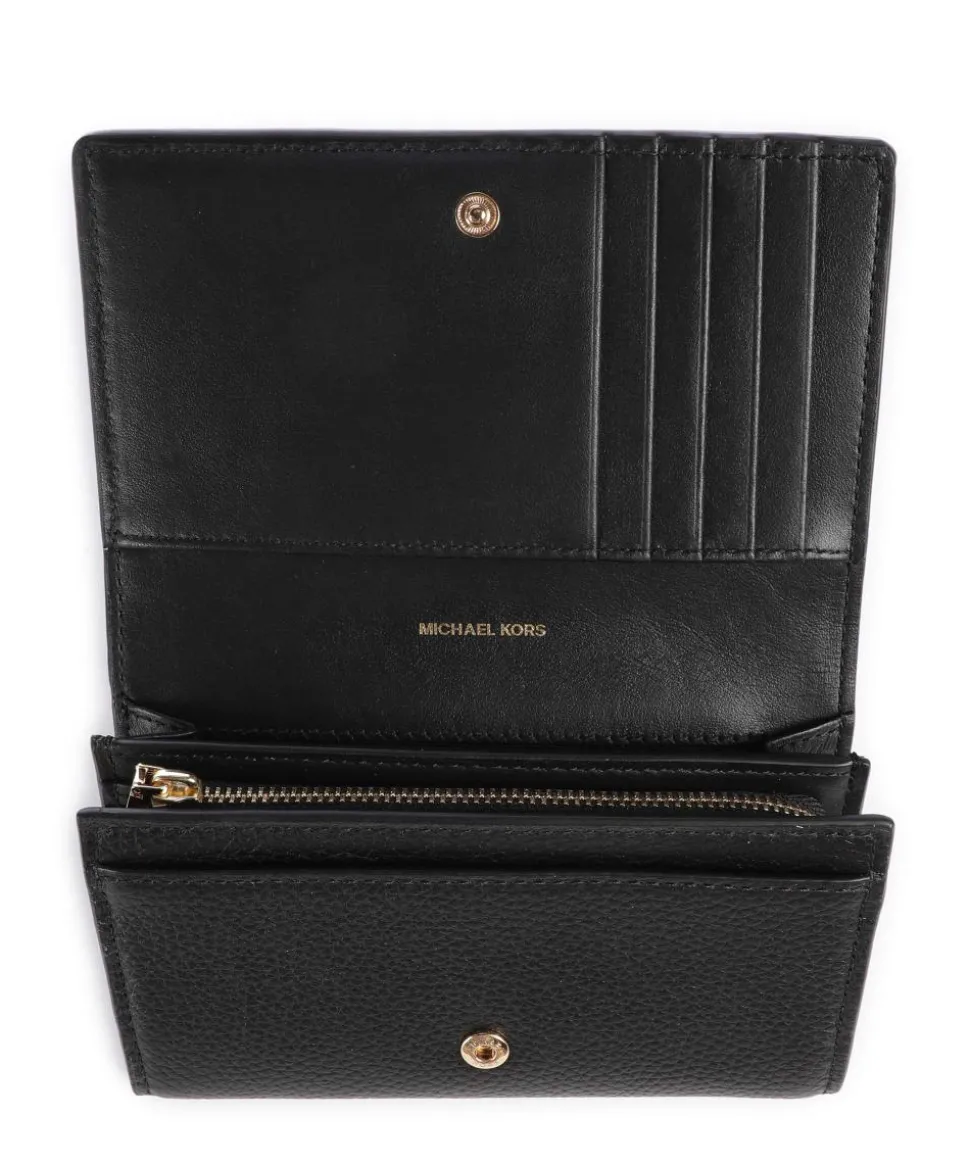 Jet Set Geldbörse genarbtes Rindsleder schwarz