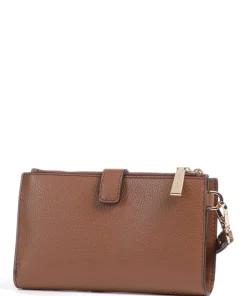 Jet Set Geldbörse genarbtes Rindsleder braun