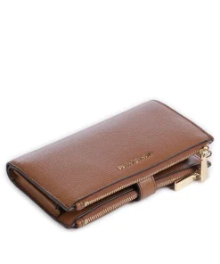 Jet Set Geldbörse genarbtes Rindsleder braun