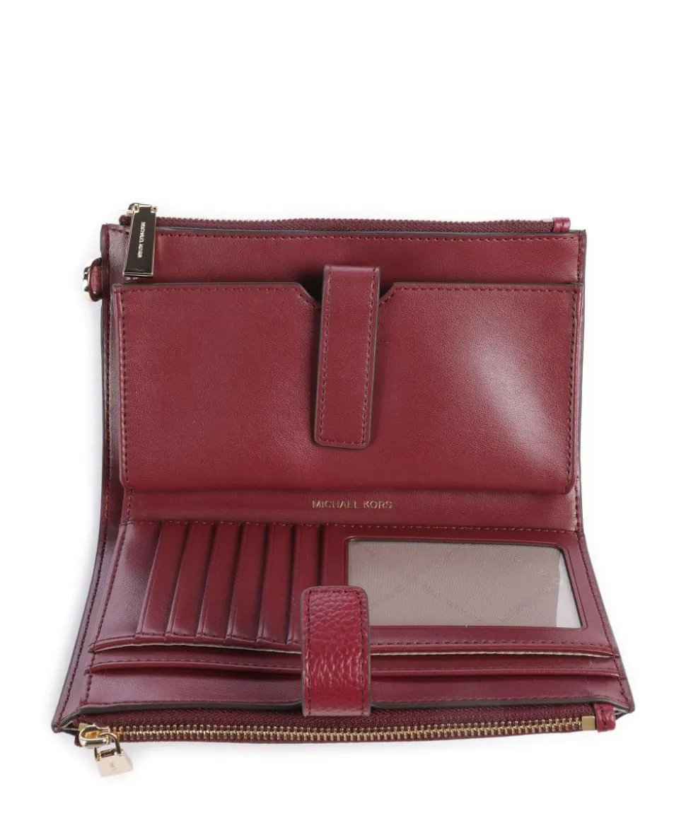 Jet Set Geldbörse genarbtes Rindsleder dunkelrot