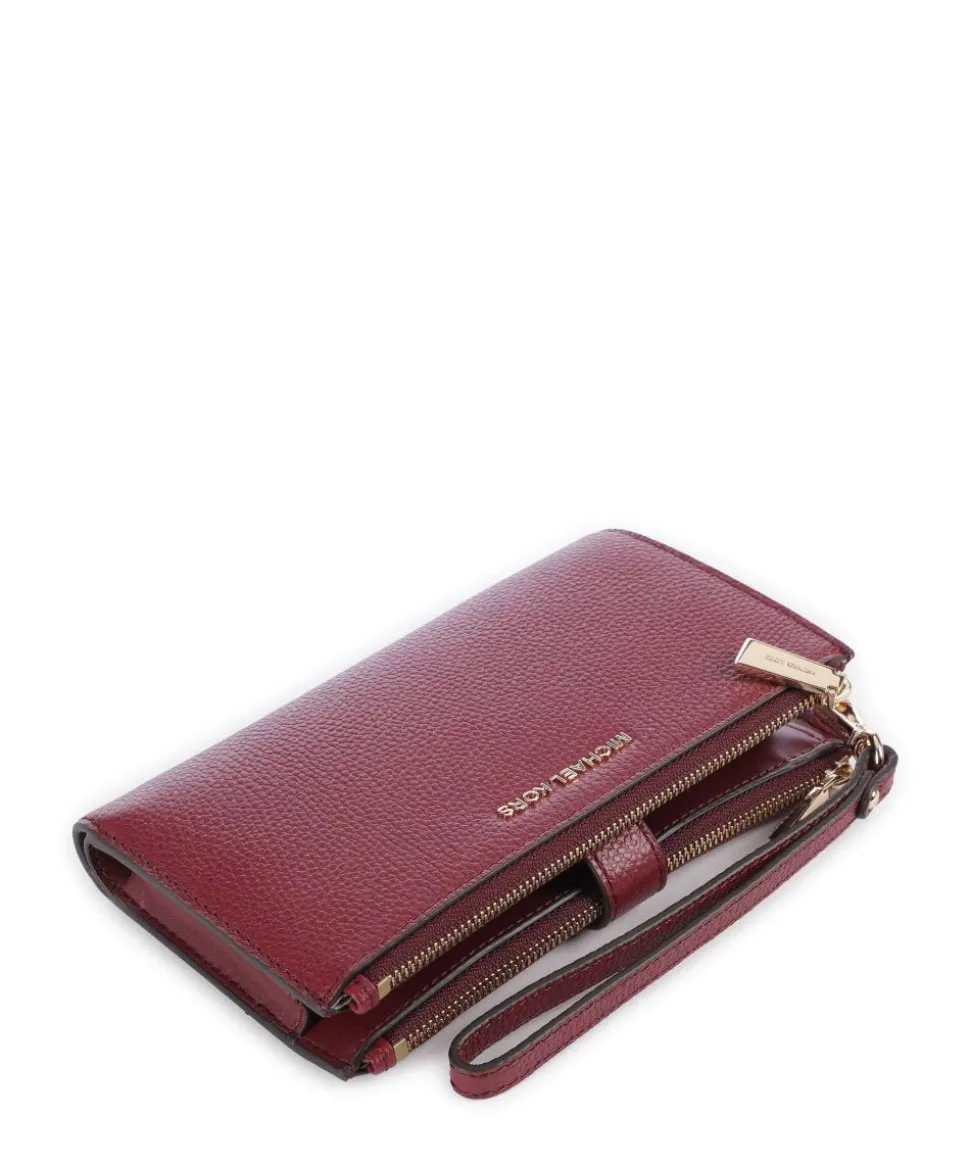 Jet Set Geldbörse genarbtes Rindsleder dunkelrot