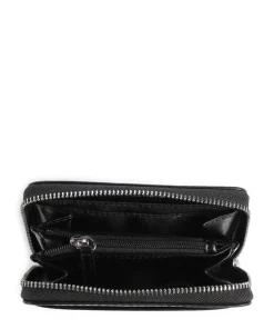 Jet Set Geldbörse genarbtes Leder schwarz