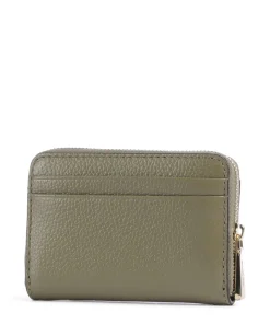 Jet Set Geldbörse genarbtes Leder olivgrün