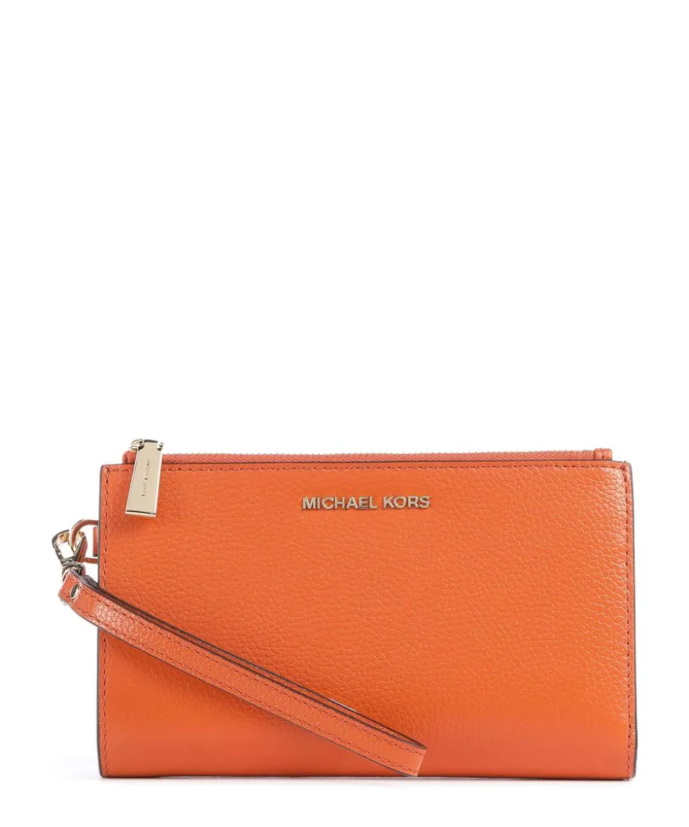 Jet Set Geldbörse genarbtes Rindsleder orange