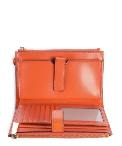 Jet Set Geldbörse genarbtes Rindsleder orange