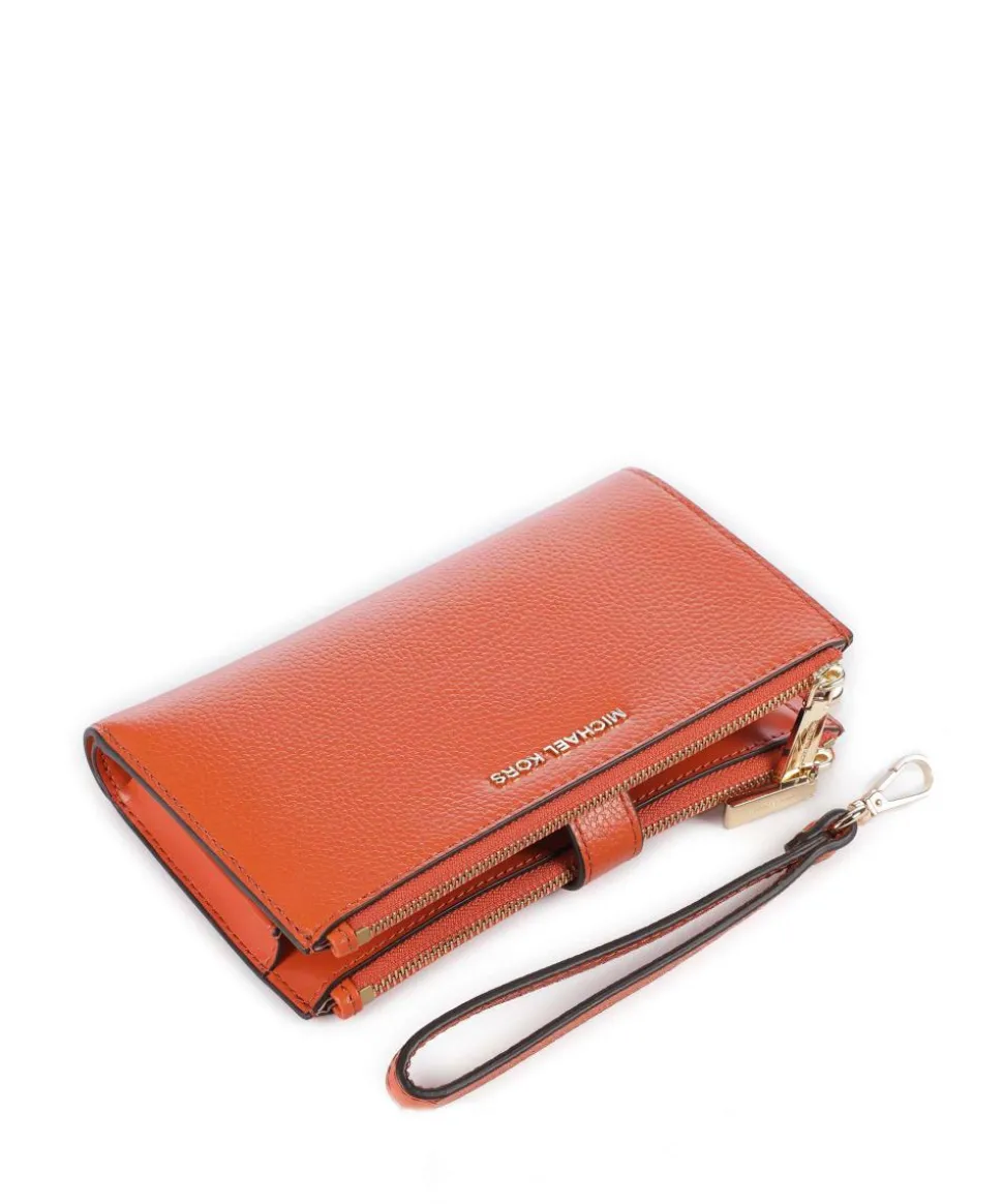 Jet Set Geldbörse genarbtes Rindsleder orange