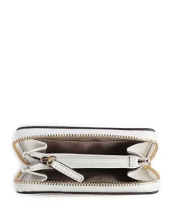 Jet Set Geldbörse genarbtes Leder weiß