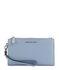 Jet Set Geldbörse genarbtes Rindsleder blaugrau